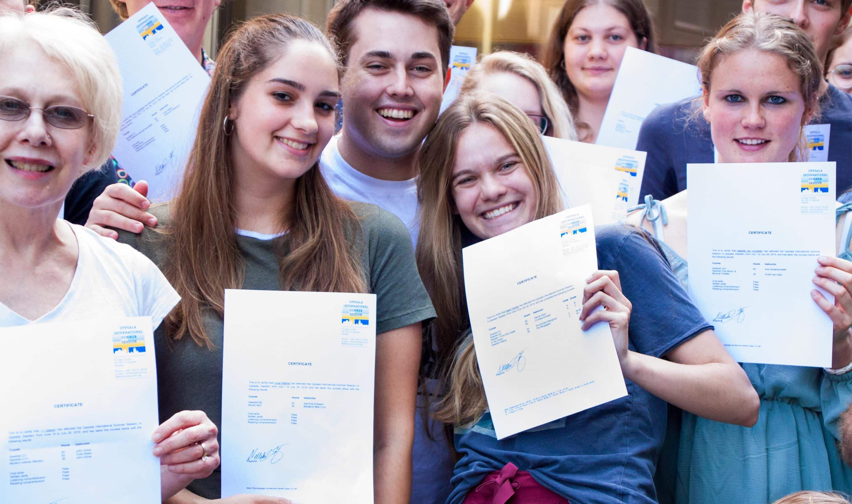 Students with their certificates