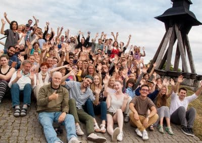 Students, staff and teachers from the second session - all together